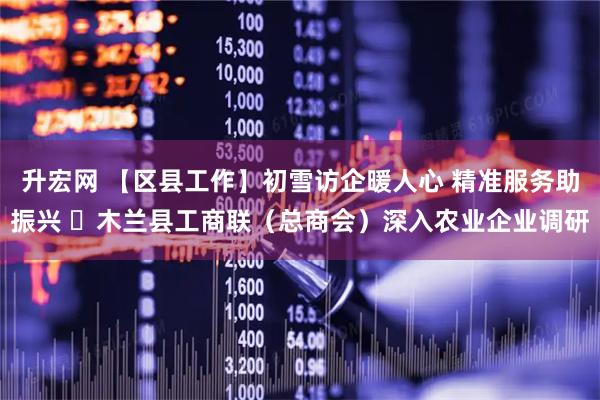 升宏网 【区县工作】初雪访企暖人心 精准服务助振兴 ​木兰县工商联（总商会）深入农业企业调研